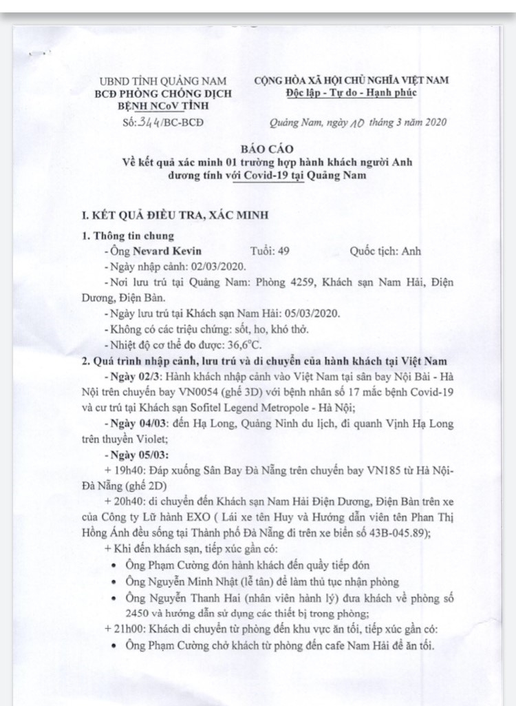 hanh trinh di chuyen va nhung nguoi tiep xuc voi ca nhiem sars cov 2 tai quang nam