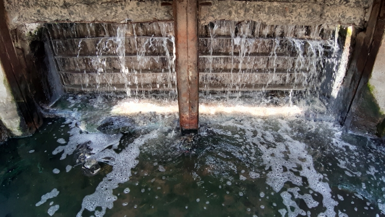 Đà Nẵng: Nước thải đen ngòm ồ ạt xả vào hồ Công viên 29-3