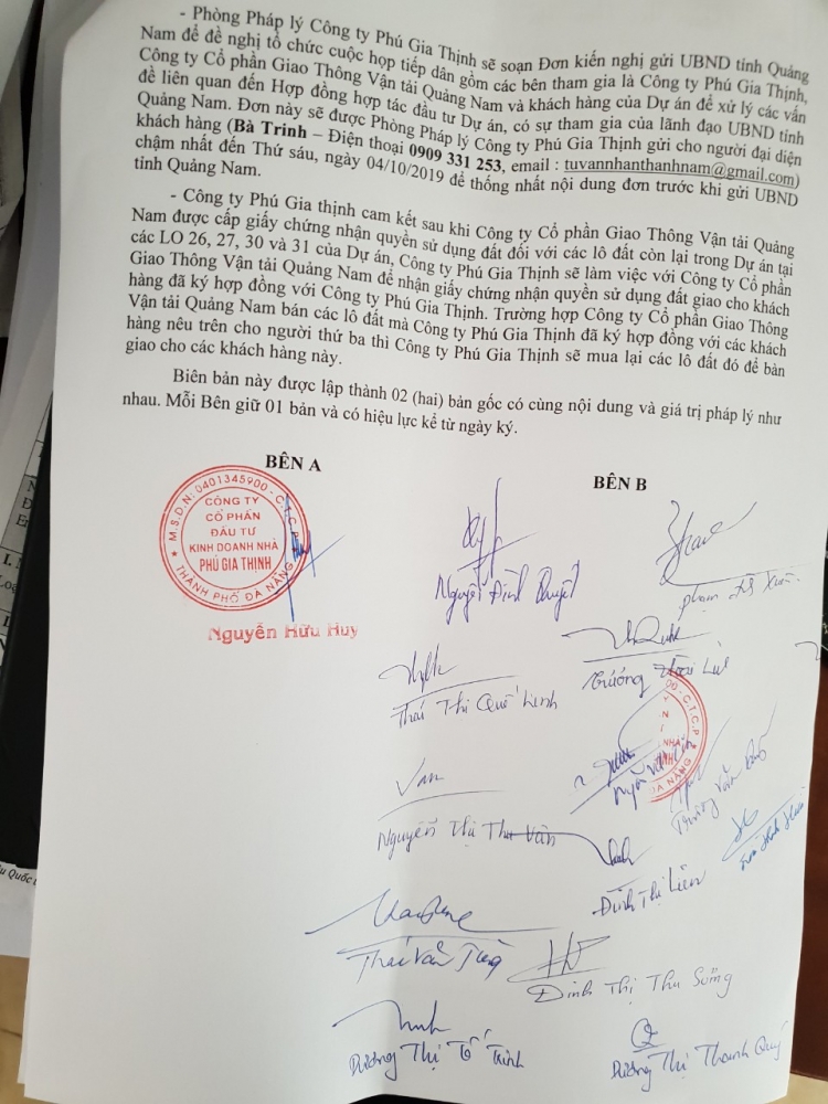 da nang nguoi dan tiep tuc keo den cong ty phu gia thinh doi dat