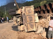 Lật xe khi đang thi công công trình thủy điện Đắk Trưa, 2 chết 1 người bị thương