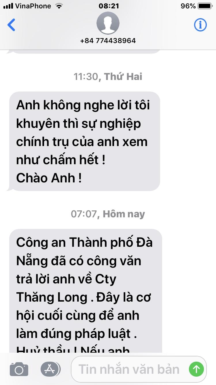 da nang xung nguoi cua tong cuc 2 nhan tin ep chu dau tu du an huy thau