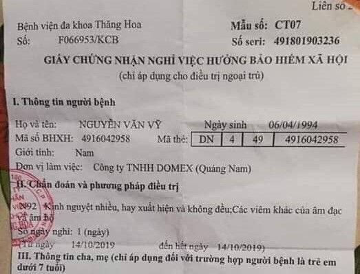 quang nam dan ong kham tai mui hong duoc benh vien chuan doan kinh nguyet nhieu