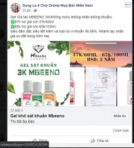 Con buôn “chế” phiếu công bố Gel sát khuẩn 3k Mbeeno trục lợi mùa corona