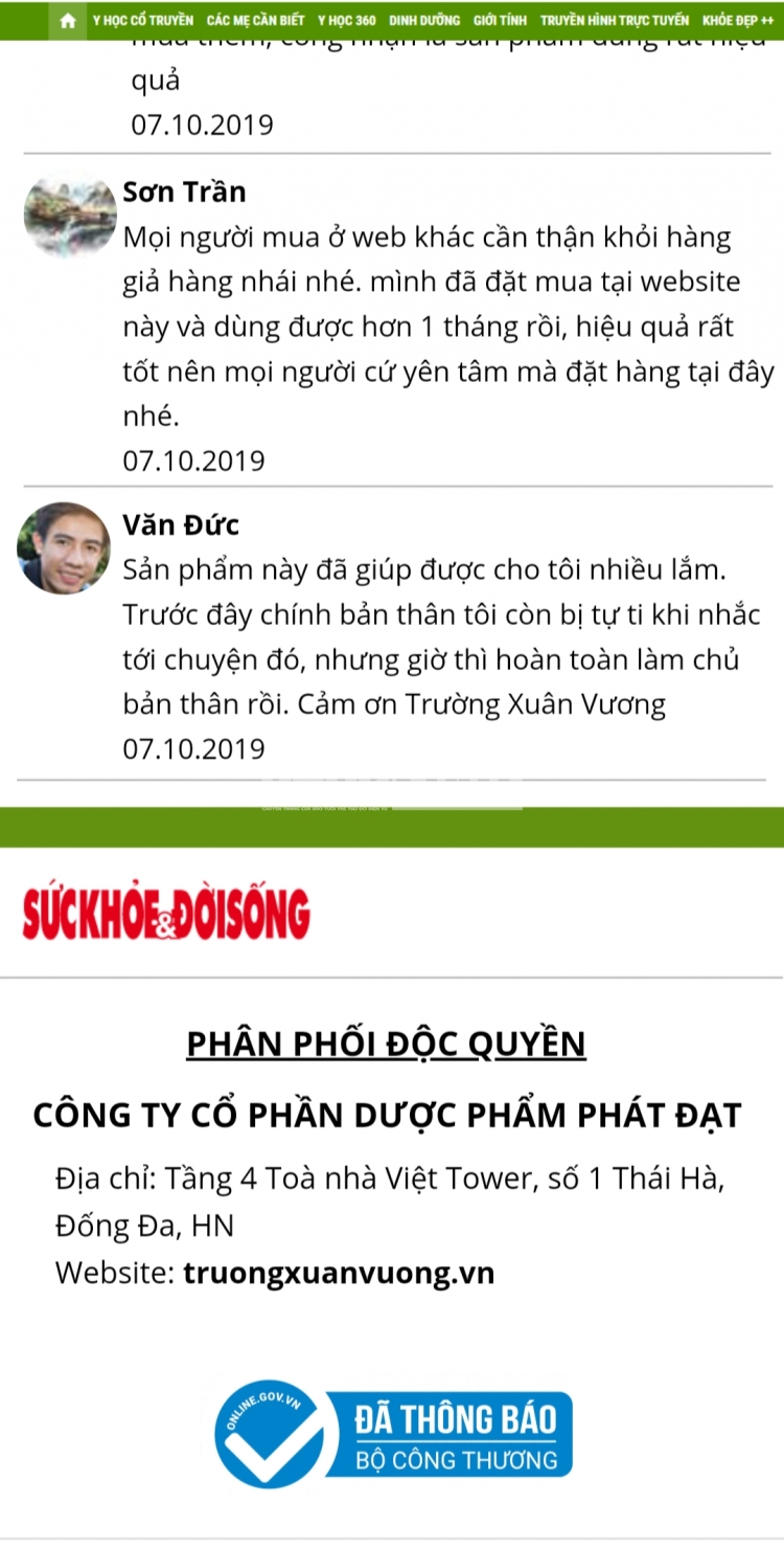 mao danh bao suc khoe doi song de ban san pham truong xuan vuong