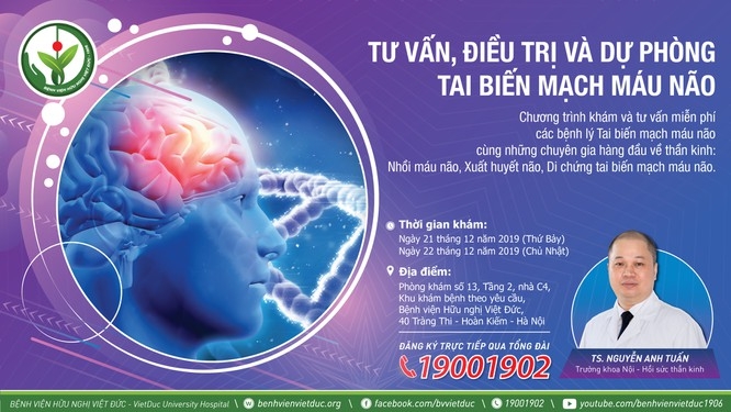 Bệnh viện Hữu nghị Việt Đức: Khám và tư vấn miễn phí các bệnh tai biến mạch máu não