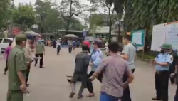 hon chien giua bao ve va nguoi dan tai benh vien da khoa tinh tuyen quang