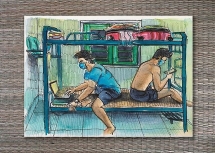 Du học sinh Anh gây sốt với bức tranh ký họa cuộc sống trong khu cách ly