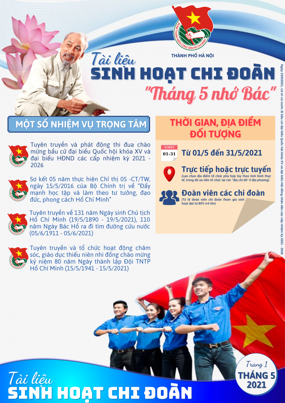 Thành đoàn Hà Nội phát hành tài liệu sinh hoạt chi đoàn chủ đề 