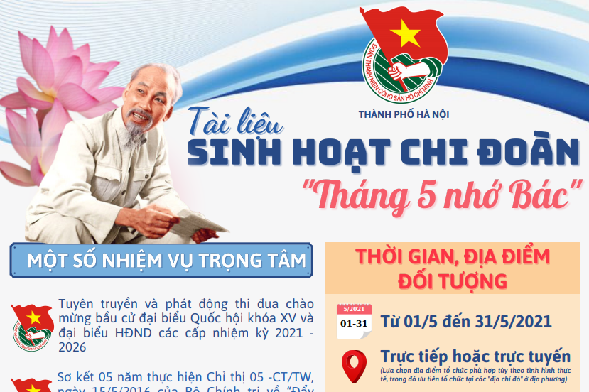 thanh doan ha noi phat hanh tai lieu sinh hoat chi doan chu de thang 5 nho bac