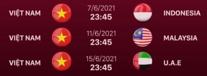 Lịch thi đấu của đội tuyển Việt Nam tại bảng G vòng loại thứ 2 của World Cup 2022.
