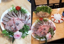 Đĩa cá được trang trí “sống động” khiến khách hàng đều phải giật mình ngay khi thấy lần đầu tiên