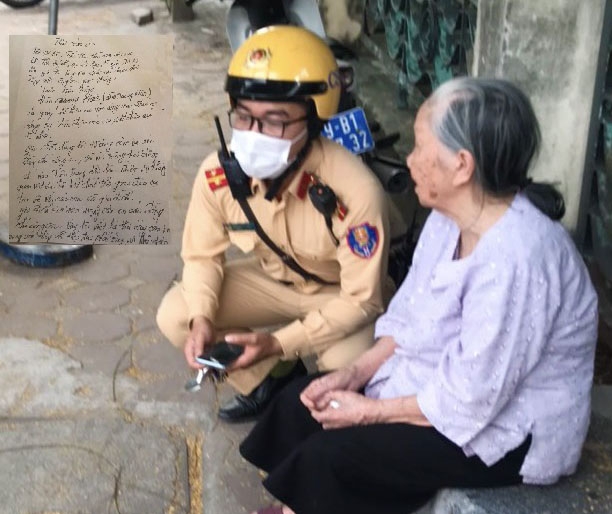 Chiến sĩ CSGT Hà Nội tìm người thân cho Mẹ Việt Nam anh hùng bị lạc