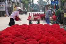 Bấp bênh làng nghề tăm hương trăm tuổi Quảng Phú Cầu