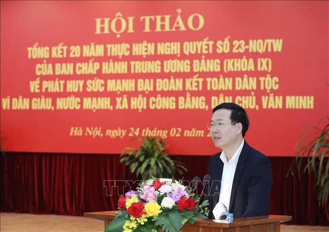 Thường trực Ban Bí thư Võ Văn Thưởng phát biểu kết luận hội thảo.