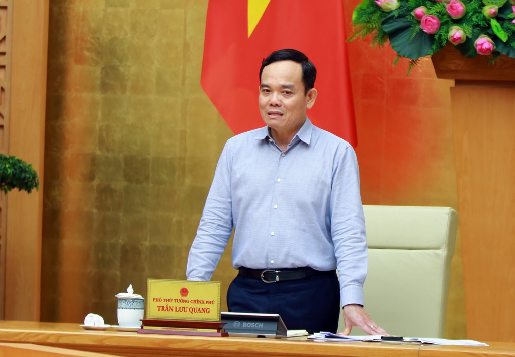 Phó Thủ tướng Trần Lưu Quang chủ trì cuộc họp với 17 bộ, cơ quan Trung ương về tình hình giải ngân vốn đầu tư công - Ảnh: VGP/Hải Minh