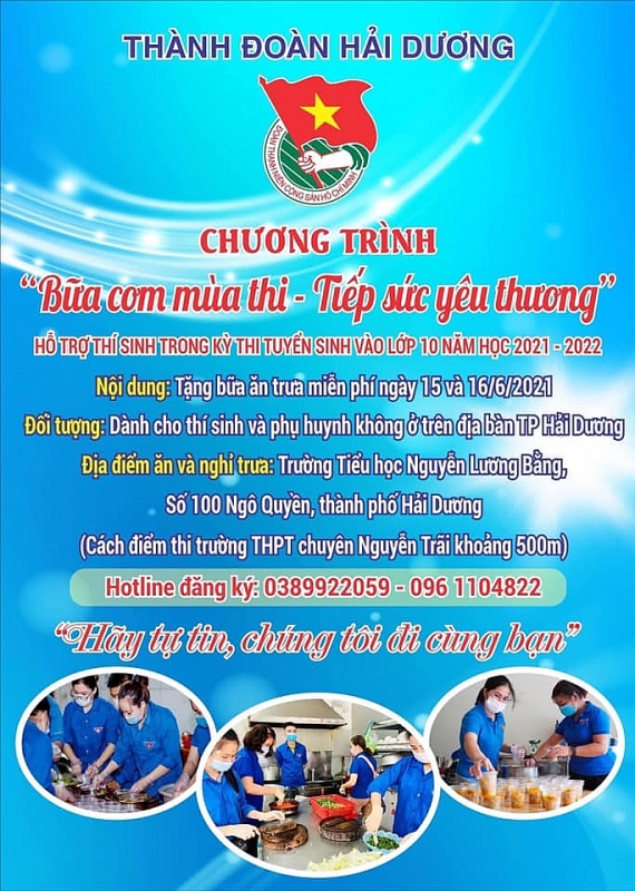 Thành đoàn Hải Dương: Bếp ăn Thanh niên sẵn sàng tiếp sức mùa thi