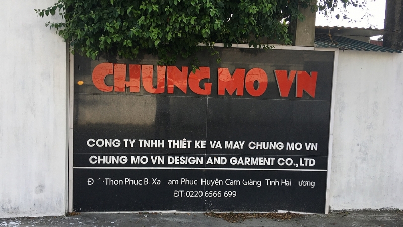 Công ty TNHH thiết kế và may Chung Mo VN. Ảnh: Công an Hải Dương.