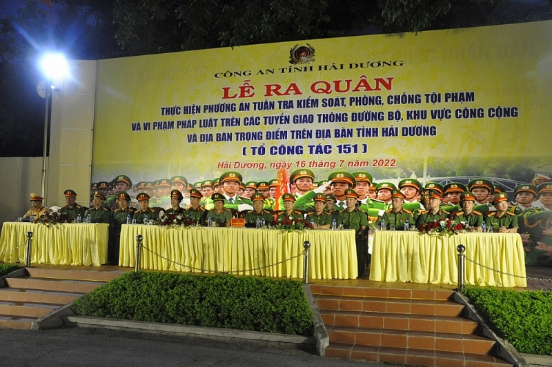 Các đại biểu trong Lễ ra quân. Ảnh: Công an Hải Dương