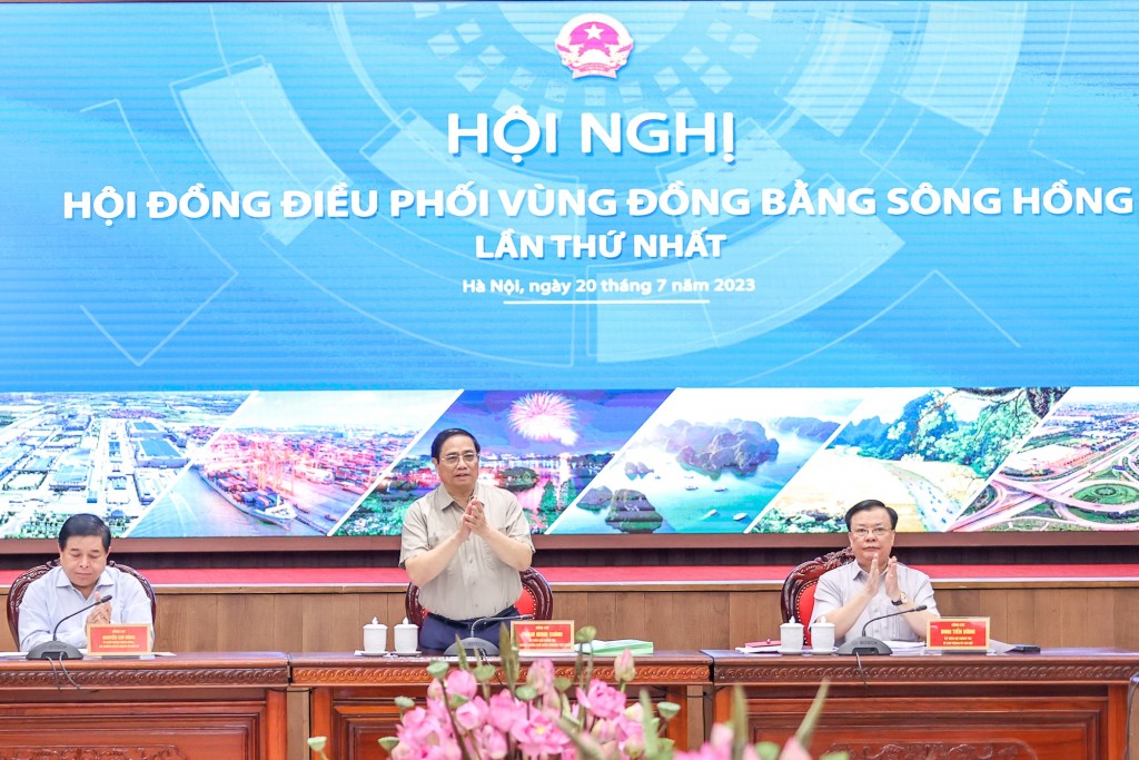 Thủ tướng Phạm Minh Chính, Chủ tịch Hội đồng điều phối vùng đồng bằng sông Hồng, chủ trì Hội nghị lần thứ nhất của Hội đồng