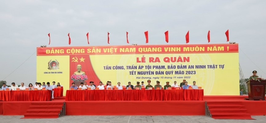 Công an Hải Dương ra quân bảo đảm an ninh trật tự Tết Nguyên đán Quý Mão 2023