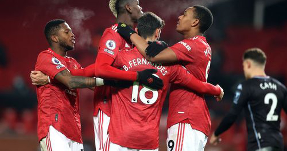 Đánh bại Aston Villa, Man Utd vươn lên bằng điểm Liverpool