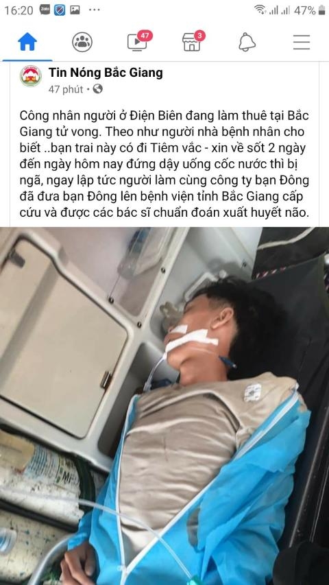 Nam công nhân tử vong tại Bắc Giang âm tính với SARS-CoV-2 Nam công nhân tử vong tại Bắc Giang âm tính với SARS-CoV-2
