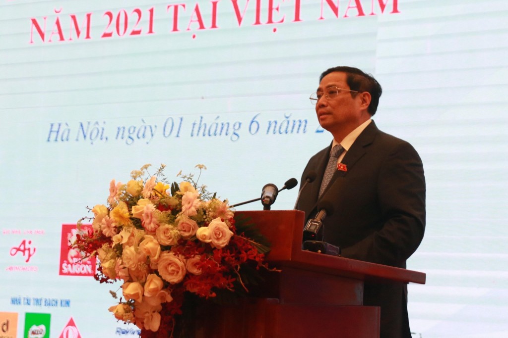 Ảnh 1: Thủ tướng Phạm Minh Chính phát biểu tại Lễ Tổng kết