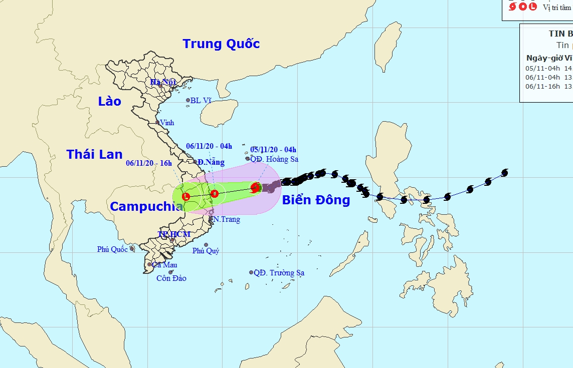 Bão số 10 cách đất liền 330 km, gió giật cấp 10