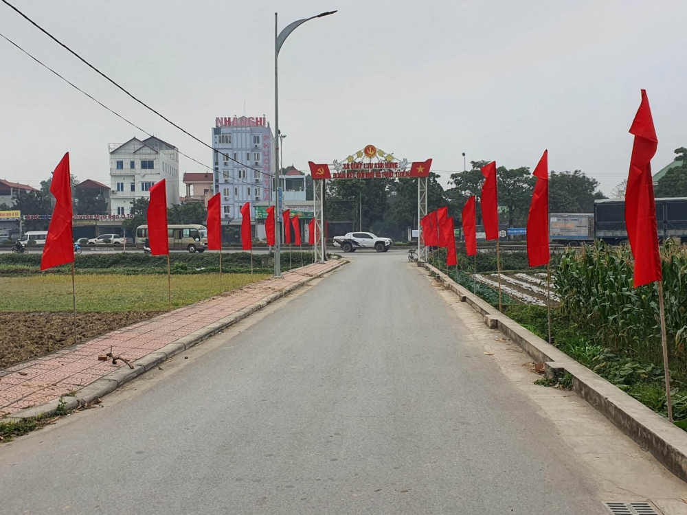 Nông thôn mới đường xanh sạch đẹp tại xã Quất Lưu