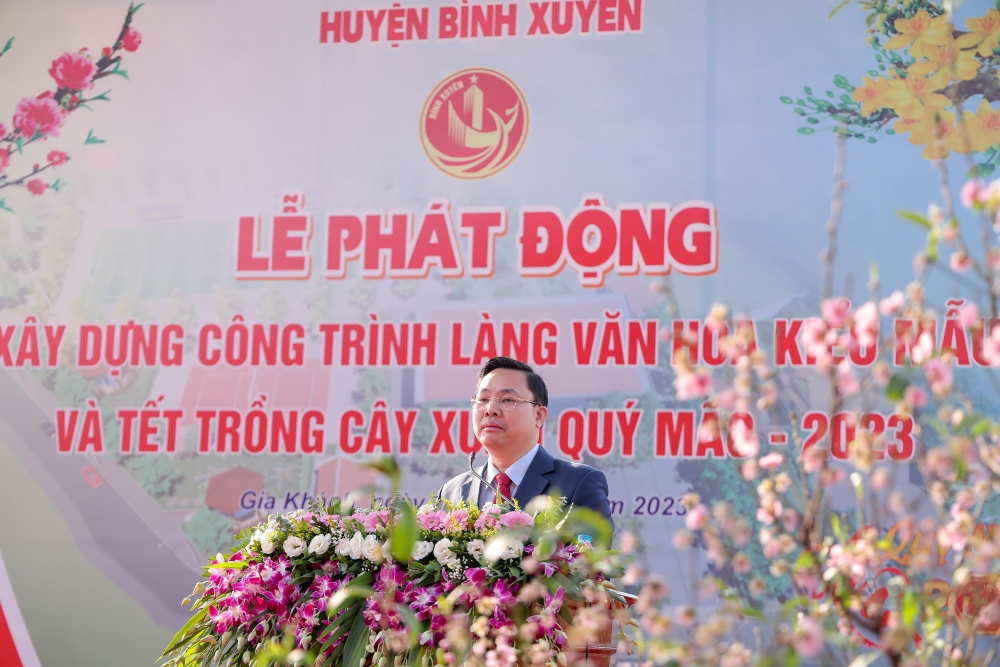 Bình Xuyên (Vĩnh Phúc): Phát động xây dựng công trình Làng văn hóa kiểu mẫu và Tết trồng cây Xuân Qúy Mão 2023