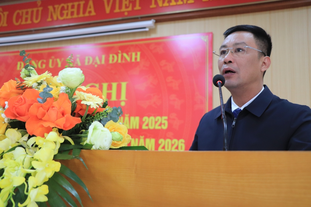 Đồng chí Đào Thắng, Chủ tịch UBND xã Đại Đình phát động phong trào thi đua năm 2026