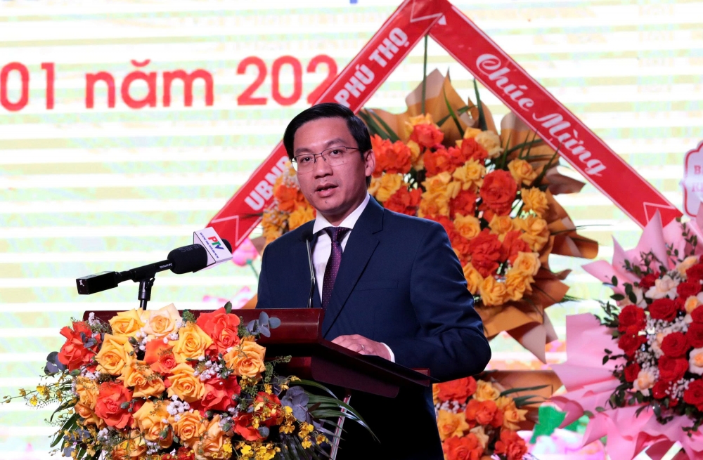 Ông Nguyễn Xuân Quang, Giám đốc Sở Xây dựng Phú thọ phát biểu