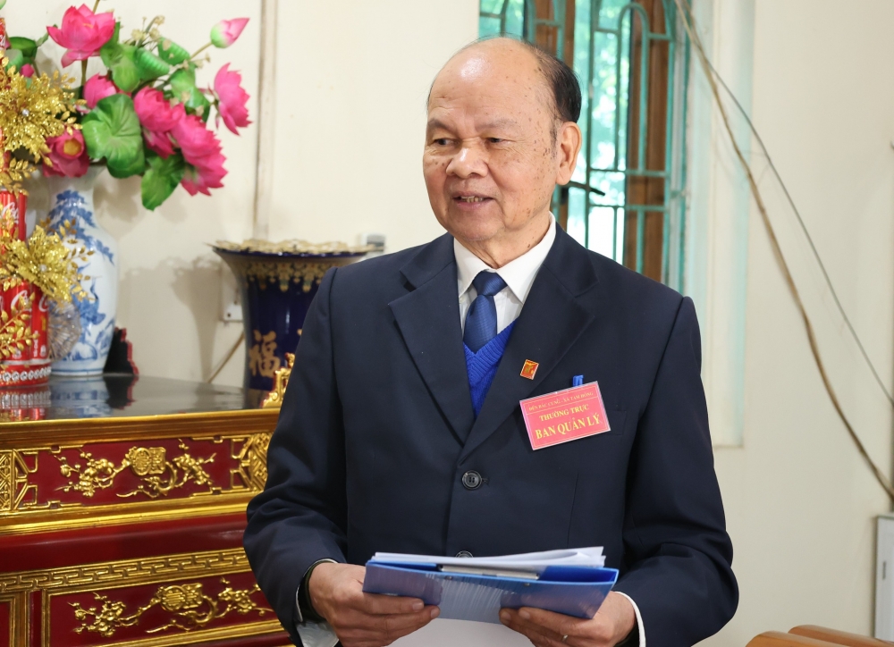 Thành viên Ban quản lý Đền Bắc Cung góp ý tại Hội nghị