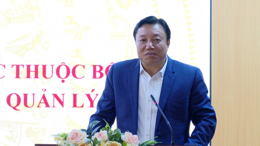 Phó Chủ tịch UBND tỉnh Nguyễn Huy Ngọc phát biểu tại hội nghị.