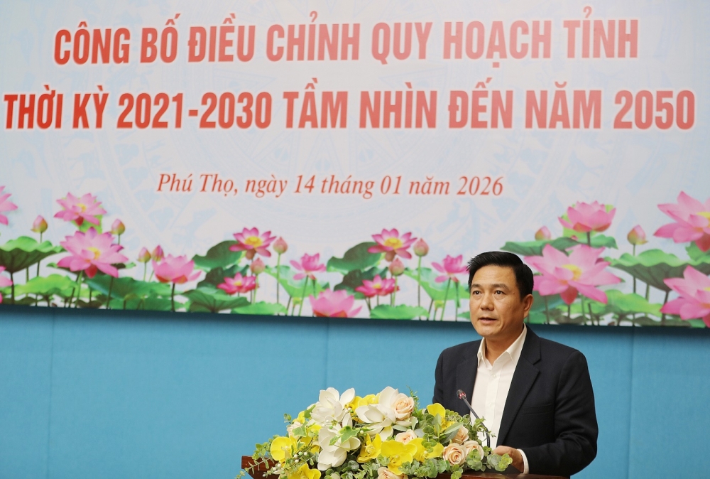 Phó Chủ tịch UBND tỉnh Vũ Việt Văn công bố Quyết định phê duyệt Điều chỉnh Quy hoạch tỉnh Phú Thọ thời kỳ 2021 - 2030, tầm nhìn đến năm 2050