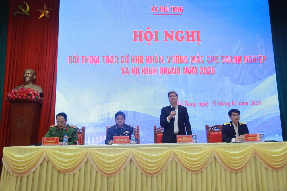 Xã Thổ Tang: Đối thoại tháo gỡ khó khăn cho doanh nghiệp, hộ kinh doanh