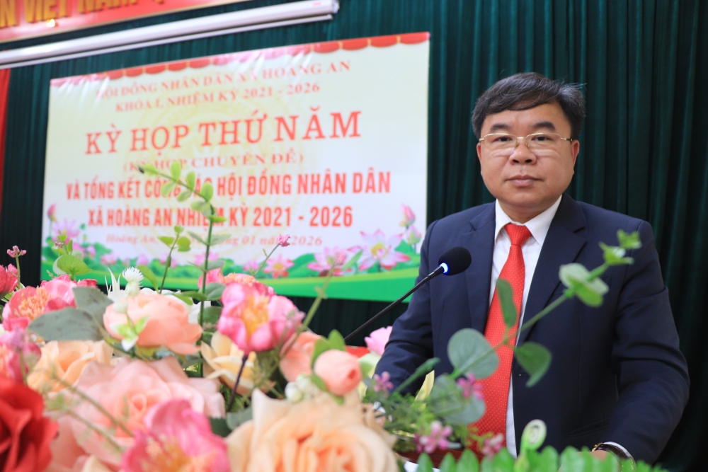 Đồng chí Đào Lưu Hải, Phó Chủ tịch HĐND xã Hoàng An phát biểu.