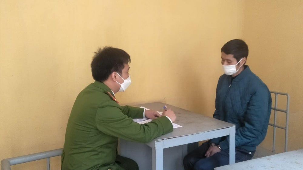 Đối tượng Nguyễn Ngọc Nguyện tại cơ quan công an