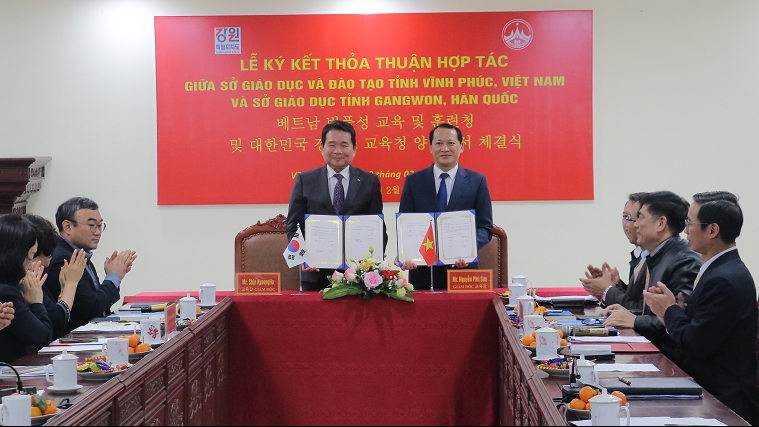 Vĩnh Phúc ký hợp tác về giáo dục và đào tạo với tỉnh Gangwon, Hàn Quốc
