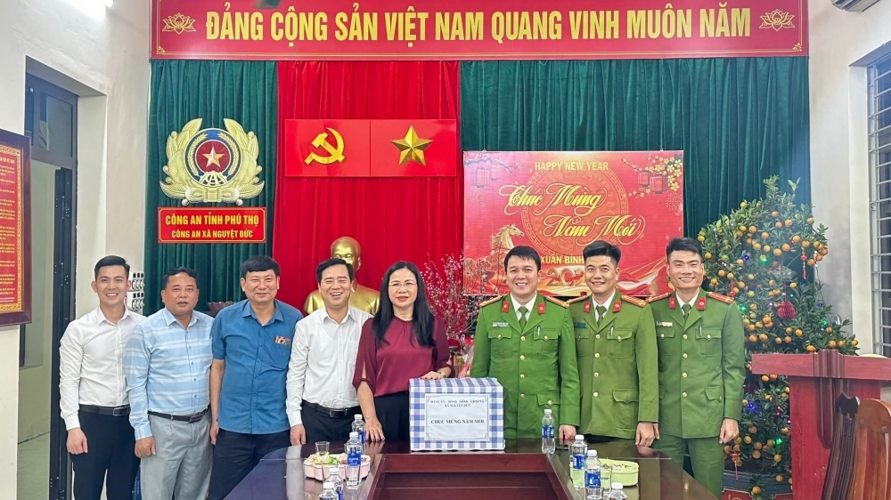Công an xã Nguyệt Đức đảm bảo ANTT để người dân đón Tết trong an toàn, bình yên