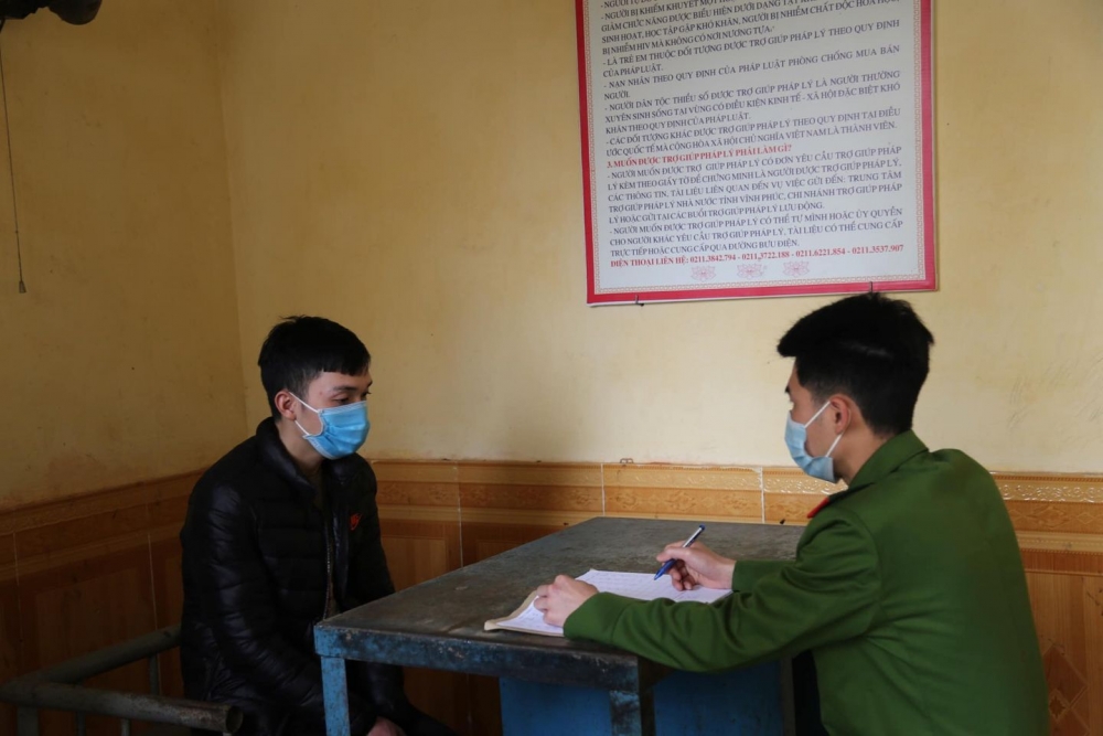 Đối tượng nguyễn văn Bắc tại cơ quan công an