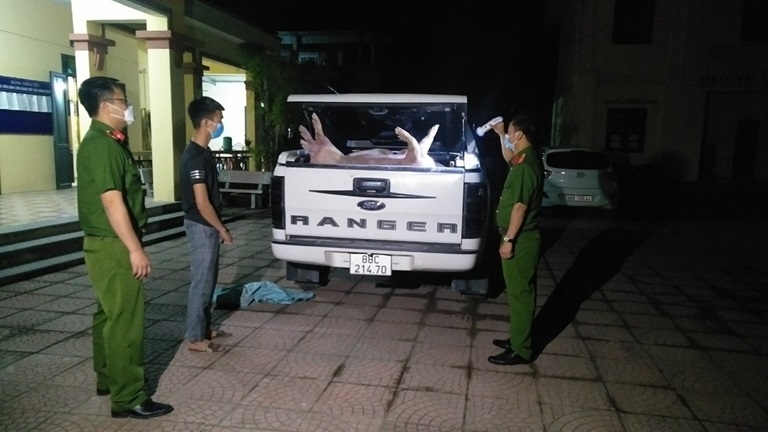 Phòng Cảnh sát môi trường, Công an tỉnh phát hiện xe ô tô chở 750 kg lợn chết đang trên đường đi tiêu thụ