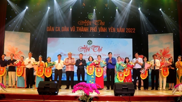 40 tiết mục dự thi Hội Dân ca, dân vũ thành phố Vĩnh Yên năm 2022