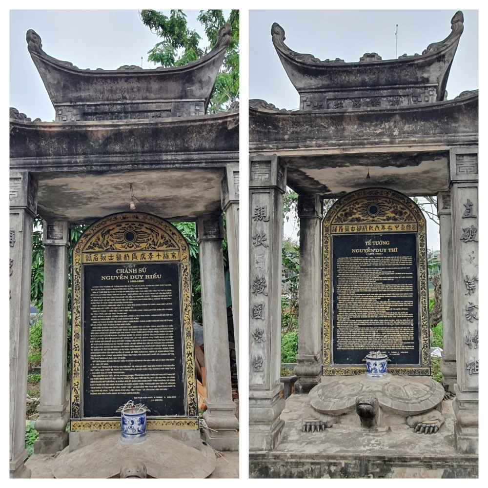 Những tấm bia khắc công trạng của vị quan Nguyễn Duy Thì
