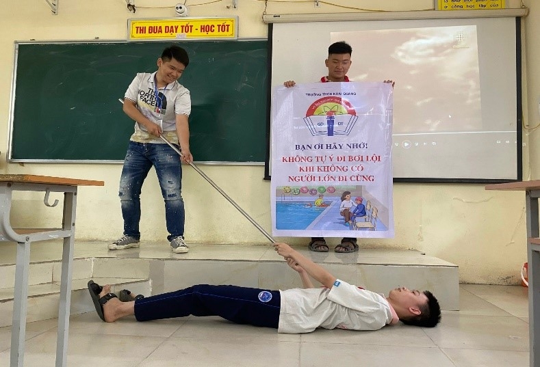 tuyên truyền phòng chống tai nạn thương tích, đuối nước cho học sinh tại trường THCS Khai Quang