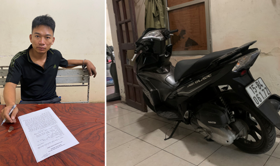 Đối tượng Đỗ Văn Đức và tang vật (Nguồn: Công an thành phố Hải Phòng)