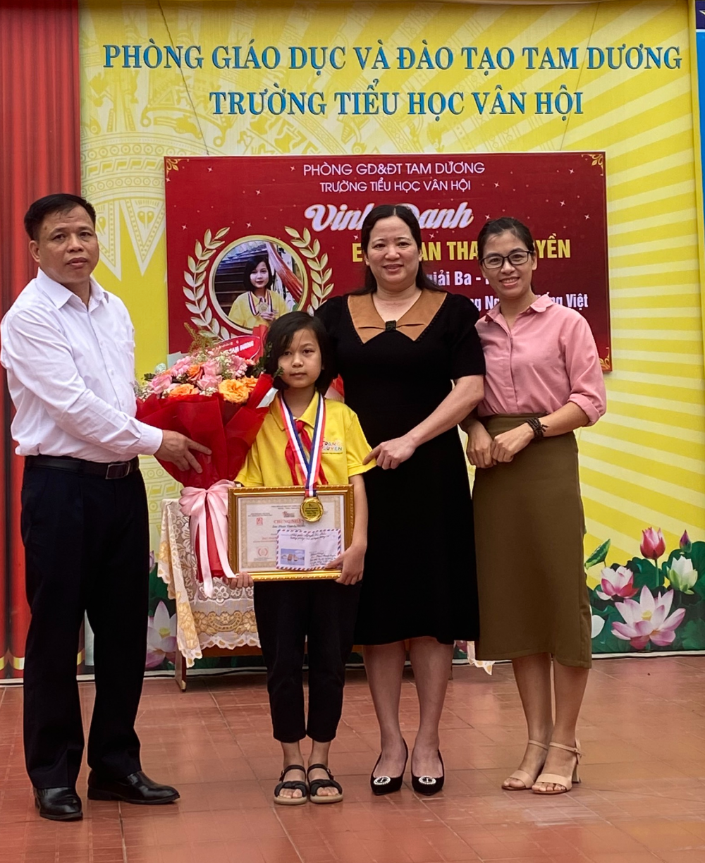 Trường TH Vân Hội: Học sinh đạt giải Ba trong kì thi Đình Trạng nguyên Tiếng Việt cấp Quốc gia