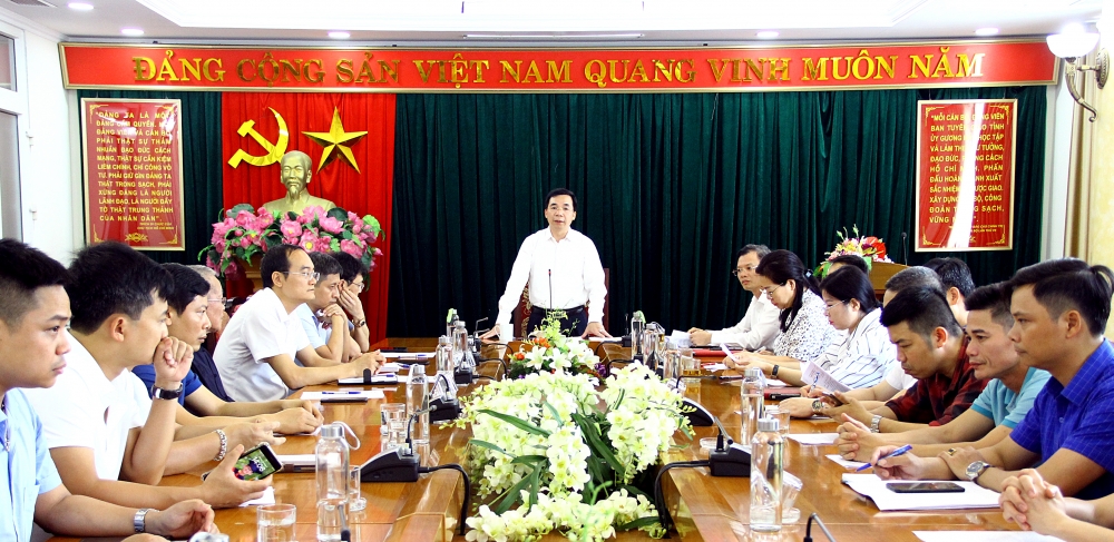 Trưởng Ban Tuyên giáo Tỉnh ủy Bùi Huy Vĩnh kết luận hội nghị. Ảnh Dương Hà