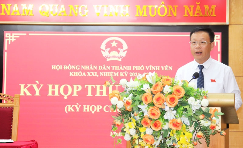 Chủ tịch HĐND thành phố Trần Ngọc Hải phát biểu khai mạc Kỳ họp