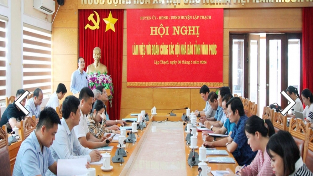 Hội viên Hội Nhà báo tỉnh Vĩnh Phúc tìm hiểu thực tế tại Lập Thạch